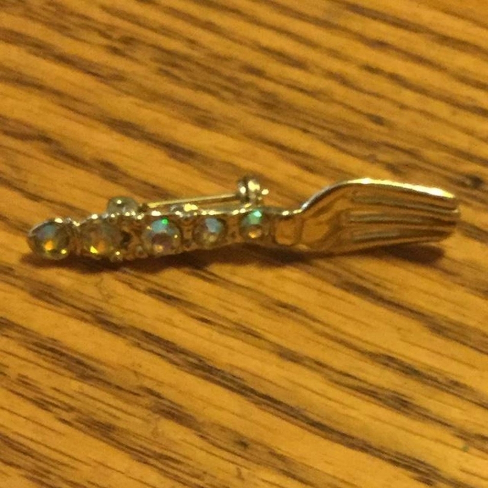 Vintage Rhinestone fork pin